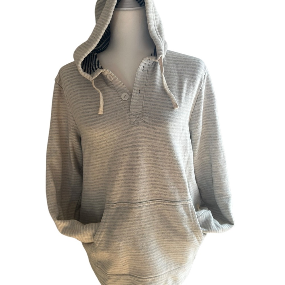 Marine layer hoodie womens SZ small grunge casual comfy blue white coastal relax - Picture 5 of 14